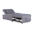 Linon Boone Upholstered Tufted Convertible Chair to Sofa Bed with Pillow in Gray