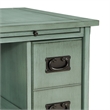 Linon Parnell Storage Side Table/Cabinet with Pull Out Shelf in Teal Wood