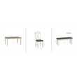 Linon Jane 2 Tone Six Piece Dining Set in Rustic Taupe and Vanilla White Wood