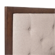 Linon Moore Mid Century Upholstered Platform Queen Bed Frame in Brown Wood