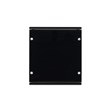 Linon Dart Steel End Table Top and Bottom Glass Shelves in Glossy Black