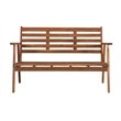 Linon Cooper Outdoor 4 Piece Wood Chat Set with Orange Cushions in Acorn Brown