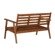 Linon Cooper Outdoor 4 Piece Wood Chat Set with Orange Cushions in Acorn Brown