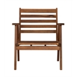 Linon Cooper Outdoor 4 Piece Wood Chat Set with Orange Cushions in Acorn Brown