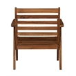 Linon Cooper Outdoor 4 Piece Wood Chat Set with Orange Cushions in Acorn Brown