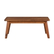 Linon Cooper Outdoor 4 Piece Wood Chat Set with Orange Cushions in Acorn Brown