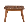 Linon Cooper Outdoor 4 Piece Wood Chat Set with Orange Cushions in Acorn Brown