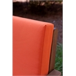 Linon Cooper Outdoor 4 Piece Wood Chat Set with Orange Cushions in Acorn Brown