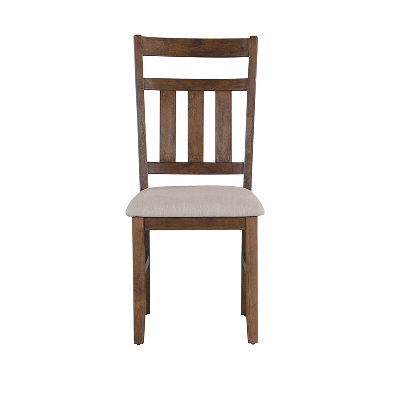 Linon Turino 7 Piece X-Frame Dining Set Padded Seats in Rustic Umber Wood