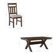 Linon Turino 7 Piece X-Frame Dining Set Padded Seats in Rustic Umber Wood