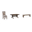 Linon Turino 6 Piece Dining Set X-Frame Padded Seats in Rustic Umber Wood