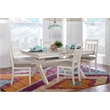 Linon Turino 5 Piece Wood Dining Set X-Frame Padded Seats in Smokey White Finish
