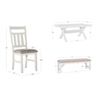 Linon Turino 6 Piece Wood Dining Set X-Frame Padded Seats in Smokey White Finish