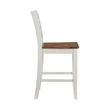 Linon Cain Wood 2 Tone Ladder Back Counter Stools Set of 2 in Light Gray Finish