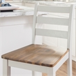 Linon Cain Wood 2 Tone Ladder Back Counter Stools Set of 2 in Light Gray Finish