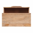 Linon Josie Wood 3 Drawer Cabinet Cane Detailing Gold Metal Base in Natural