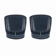 Linon Mabry Faux Leather Upholstered Set of Two Dining Chairs Steel Legs in Blue