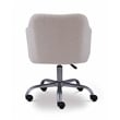Linon Colton Adjustable Upholstered Office Chair with Wheels in Natural Sherpa