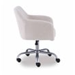 Linon Colton Adjustable Upholstered Office Chair with Wheels in Natural Sherpa