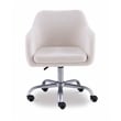 Linon Colton Adjustable Upholstered Office Chair with Wheels in Natural Sherpa