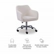 Linon Colton Adjustable Upholstered Office Chair with Wheels in Natural Sherpa