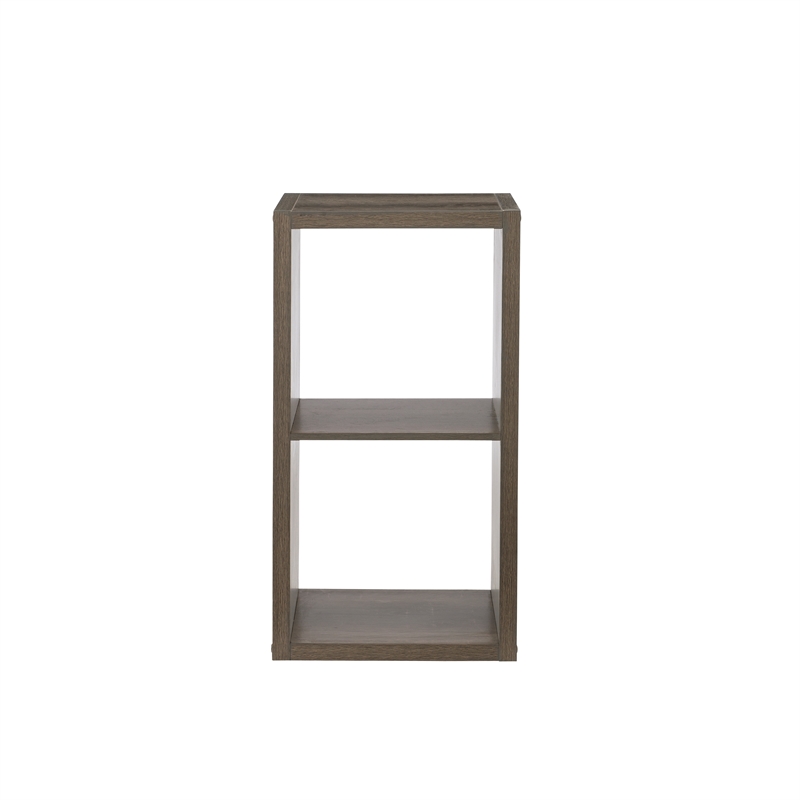 Linon Lane Two Cubby Open Back Storage Cabinet in Gray Wood