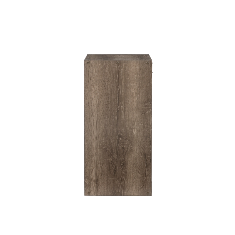 Linon Lane Two Cubby Open Back Storage Cabinet in Gray Wood