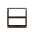 Linon Lane Four Cubby Storage Cabinet with Open Back in Gray Wood