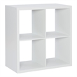 Linon Lane Four Cubby Open Back Storage Cabinet in White Wood