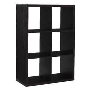 Linon Lane Six Cubby Open Back Storage Cabinet in Espresso Wood