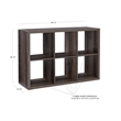Linon Lane Six Cubby Open Back Storage Cabinet in Gray Wood