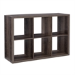 Linon Lane Six Cubby Open Back Storage Cabinet in Gray Wood