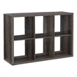 Linon Lane Six Cubby Open Back Storage Cabinet in Gray Wood