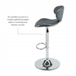 Linon Chrome Faux Leather Round Back Swivel Adjustable Gaslift Barstool in Gray