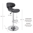 Linon Chrome Faux Leather Round Back Swivel Adjustable Gaslift Barstool in Gray