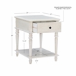 Linon Mavis Side Accent Table with Drawer and Shelf in Rustic White Wood
