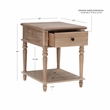 Linon Mavis Side Table with Drawer and Shelf in Rustic Natural Brown Wood