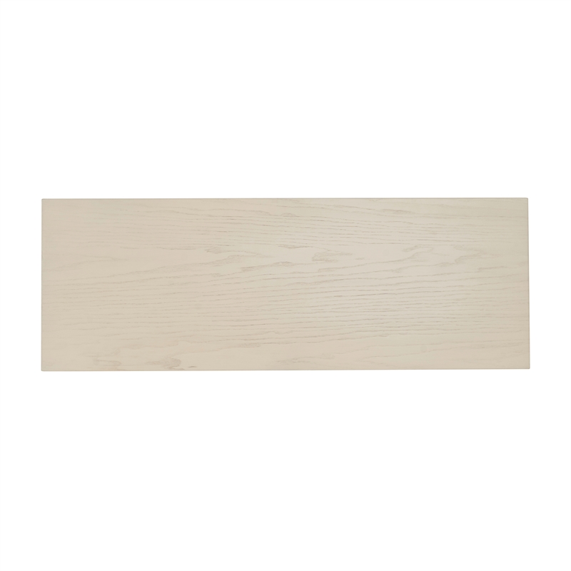 Linon Willow Wood 2 Tone Dining Bench in Smokey White and Dark Gray