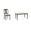Linon Willow Wood Five Piece Upholstered Dining Set in Smokey White/Dark Gray