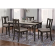 Linon Willow Wood Five Piece Upholstered Dining Set in Smokey White/Dark Gray