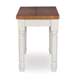 Linon Willow Dining Bench in Vanilla White and Honey Brown Stained Wood