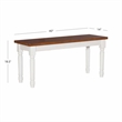 Linon Willow Dining Bench in Vanilla White and Honey Brown Stained Wood