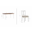 Linon Willow Wood Five Piece Upholstered Dining Set in Vanilla White/Honey Brown