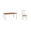 Linon Jane Wood 5 Piece Upholstered Dining Set in Vanilla White and Honey Brown
