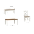 Linon Jane 6 Piece Upholstered Dining Set in Vanilla White and Honey Brown Wood