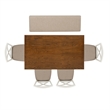 Linon Jane 6 Piece Upholstered Dining Set in Vanilla White and Honey Brown Wood