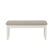 Linon Jane Storage Bench with Light Gray Fabric in Vanilla White Painted Wood