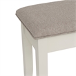 Linon Jane Storage Bench with Light Gray Fabric in Vanilla White Painted Wood