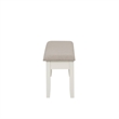 Linon Jane Storage Bench with Light Gray Fabric in Vanilla White Painted Wood