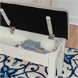 Linon Jane Storage Bench with Light Gray Fabric in Vanilla White Painted Wood